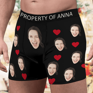 GeckoCustom Custom Photo And Name For Valentine's Day Men's Boxer Briefs TA29 889978