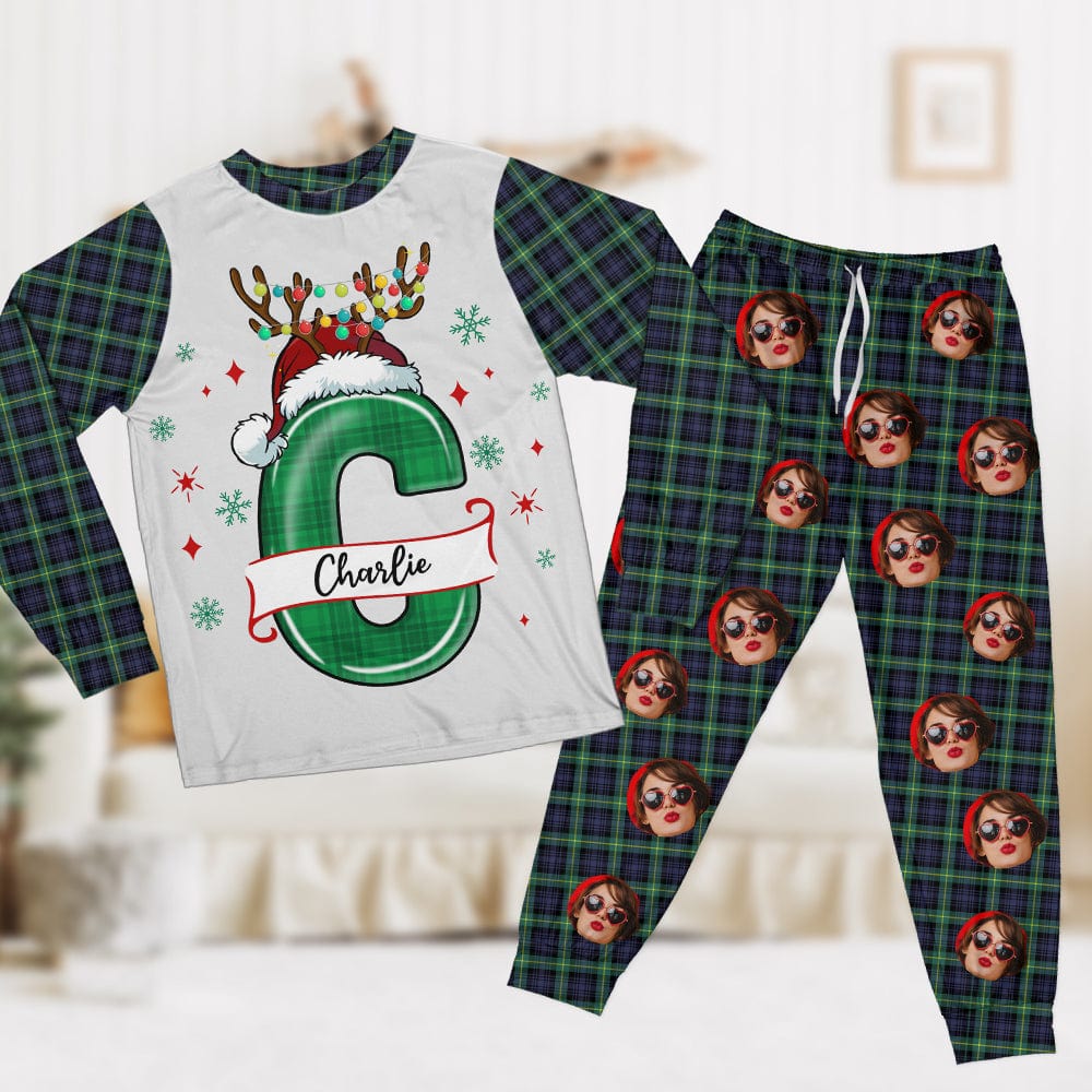 GeckoCustom Custom Photo And Name With Flannel Design Christmas Sleepwear TH10 891511