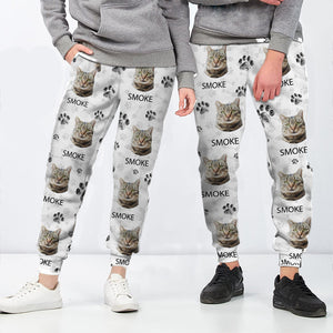 GeckoCustom Custom Photo And Name With Paw Pattern For Cat Lovers Sweatpants N304 889808