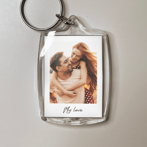 GeckoCustom Custom Photo Anniversary For Girlfriend Boyfriend Acrylic Keychain TA29 889992 60mmW x 40mmH