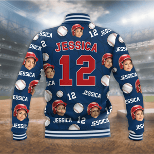 GeckoCustom Custom Photo Baseball Pattern Sport Varsity Jacket HO82 893152