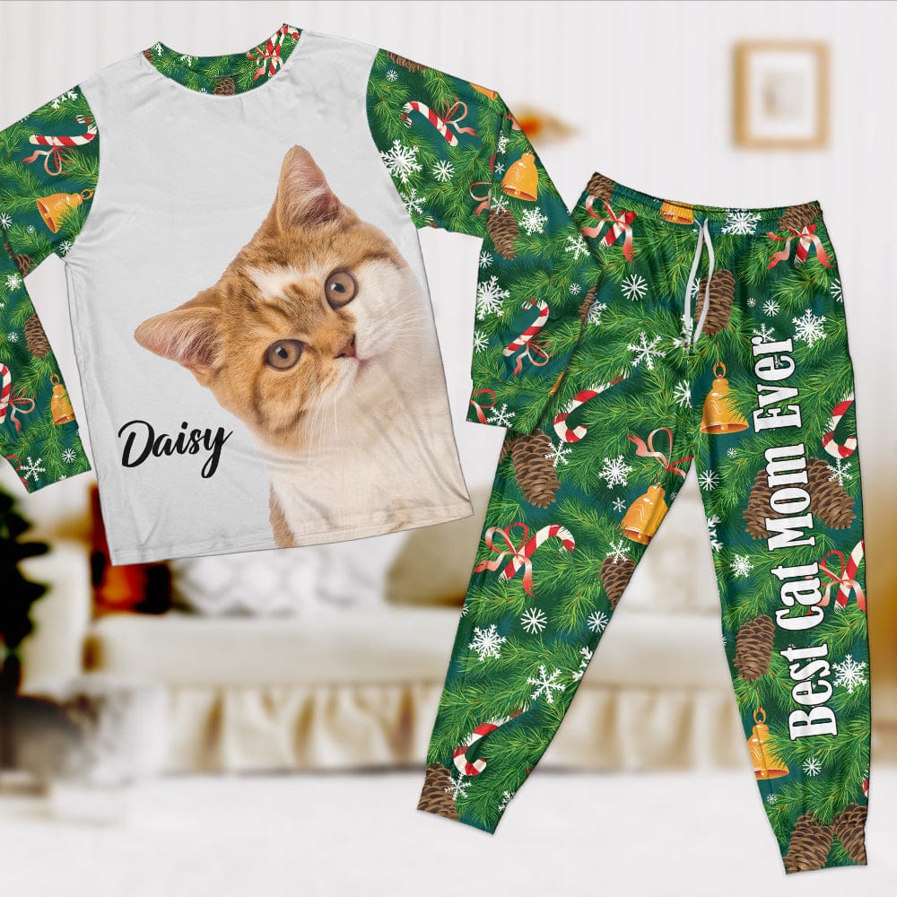 GeckoCustom Custom Photo Best Cat Dad And Mom Ever Pajamas Set N304 890029