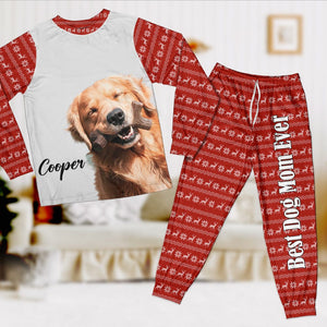 GeckoCustom Custom Photo Best Dog Dad And Mom Ever Dog Pajamas Set N304 890031