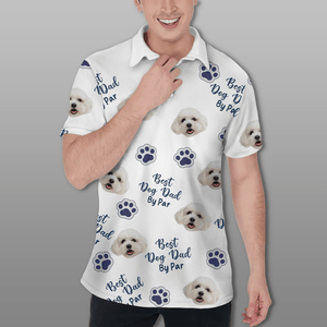 GeckoCustom Custom Photo Best Dog Dad By Par Polo Shirt DM01 891021