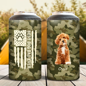 GeckoCustom Custom Photo Best Dog Dad Ever Nation Flag Cooler Tumbler HA75 891090 16oz