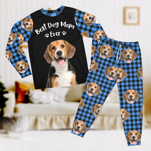 GeckoCustom Custom Photo Best Dog Mom, Dog Dad Ever Christmas Sleepwear HA75 891548