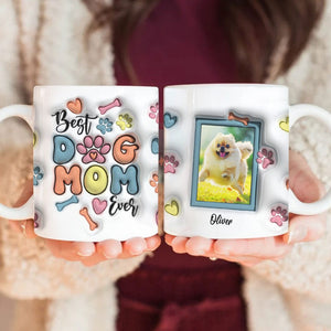 GeckoCustom Custom Photo Best Dog Mom Ever With Paws For Dog Lovers Mug TA29 890052