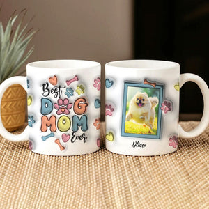 GeckoCustom Custom Photo Best Dog Mom Ever With Paws For Dog Lovers Mug TA29 890052