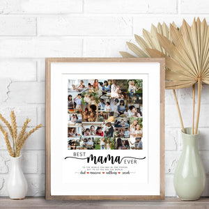 GeckoCustom Custom Photo Best Mama Ever Family Picture Frame TA29 890296