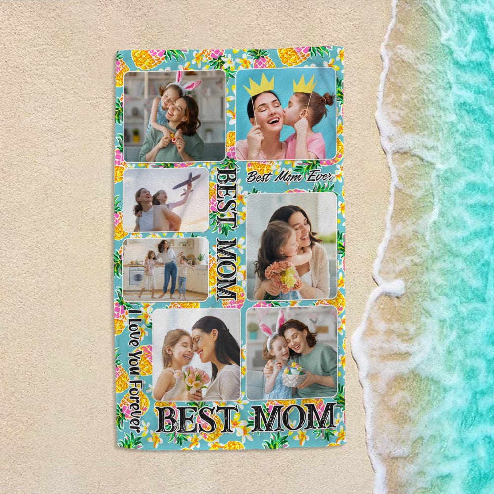 GeckoCustom Custom Photo Best Mom Beach Towel TA29 889055 30"x60"