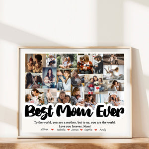 GeckoCustom Custom Photo Best Mom Ever Family Picture Frame TA29 890292