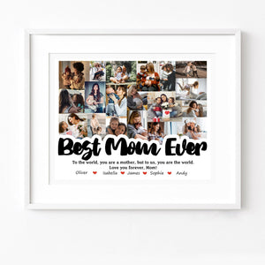 GeckoCustom Custom Photo Best Mom Ever Family Picture Frame TA29 890292