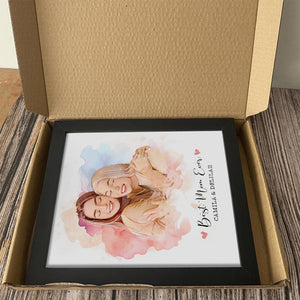 GeckoCustom Custom Photo Best Mom Ever Happy Mother's Day Family Picture Frame T386 890378 8"x10"