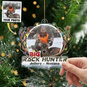 GeckoCustom Custom Photo Big Rack Hunter Acrylic Ornament HA75 891072 1 Piece