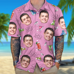 GeckoCustom Custom Photo Birthday Party Drinks Hawaii Shirt HA75 891398