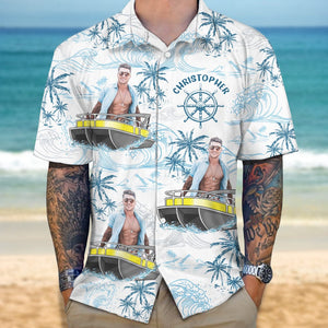 GeckoCustom Custom Photo Boating Pontoon  Human Faces Hawaii Shirt N304 889823