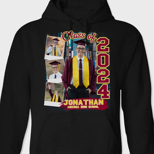 GeckoCustom Custom Photo Build Your Own 2024, 2025 Graduation Shirt N304 890100 Pullover Hoodie / Black Colour / S