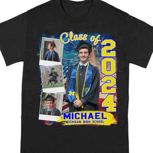 GeckoCustom Custom Photo Build Your Own 2024, 2025 Graduation Shirt N304 890100 Basic Tee / Black / S