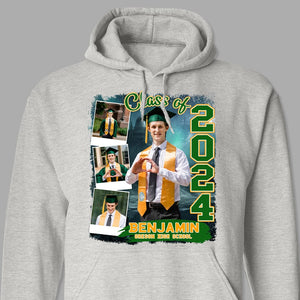 GeckoCustom Custom Photo Build Your Own 2024, 2025 Graduation Shirt N304 890102 Pullover Hoodie / White Colour / S