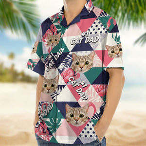 GeckoCustom Custom Photo Cat Dad Cat Mom Hawaii Shirt N304 889280