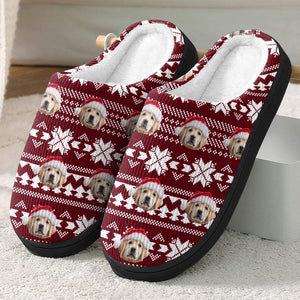 GeckoCustom Custom Photo Christmas Dog Cat Slippers HA75 891302