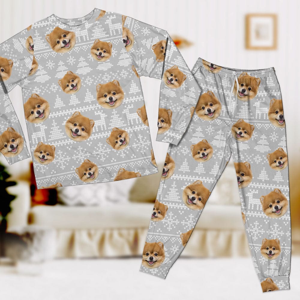 GeckoCustom Custom Photo Christmas Dog Pajamas Set TA29 889858