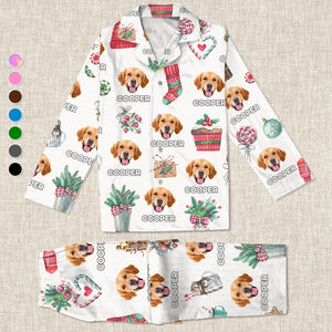 GeckoCustom Custom Photo Christmas Pattern Dog Cat Pajamas TA29 890123