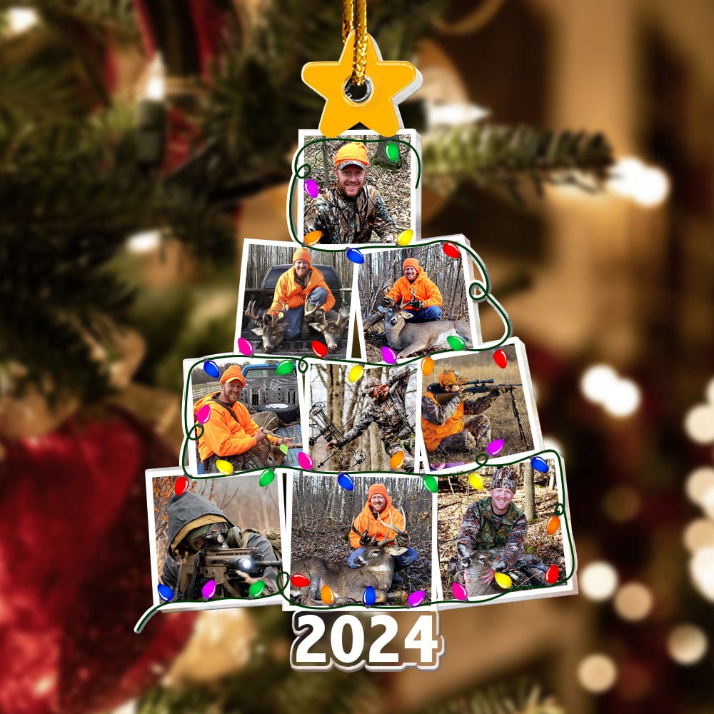 GeckoCustom Custom Photo Christmas Tree For Hunting Lover Acrylic Ornament N304 890107