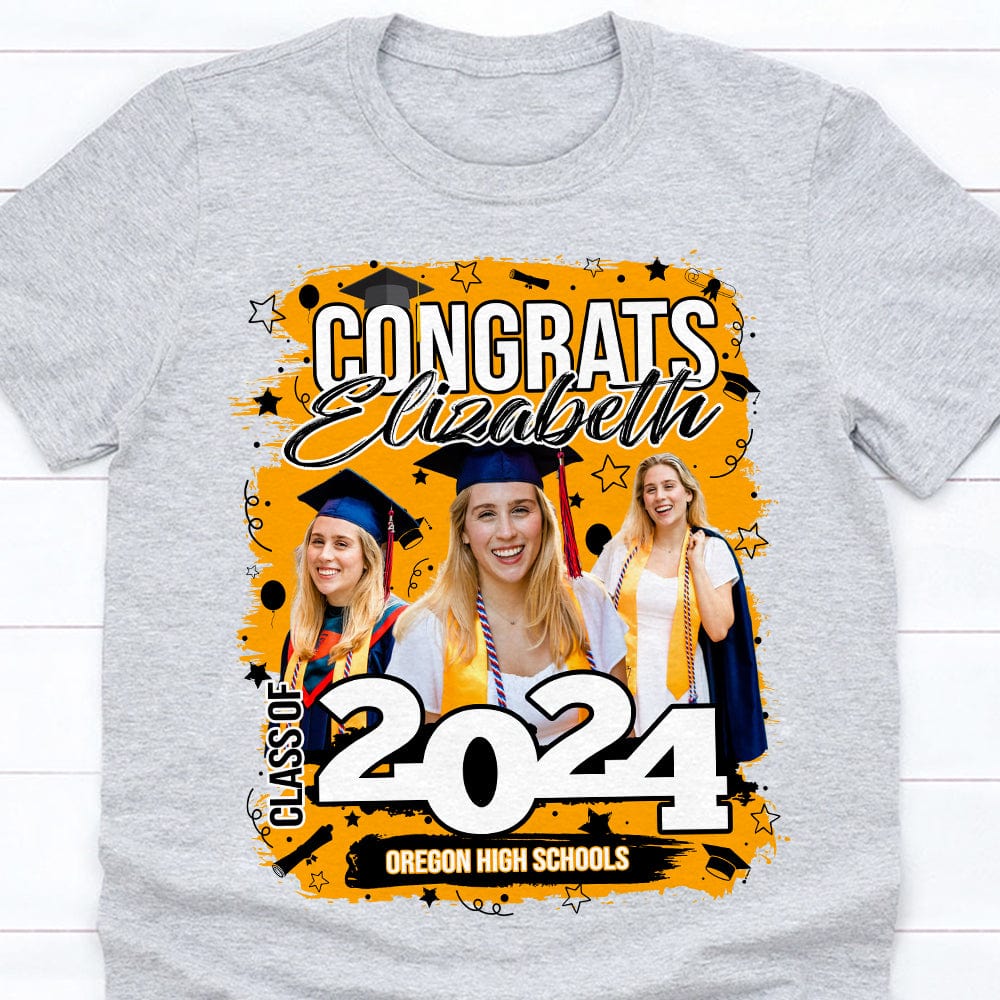 GeckoCustom Custom Photo Class Of 2024 Congrats Graduation Bright Shirt TA29 890118