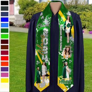 GeckoCustom Custom Photo Class Of 2024 Congrats Graduation Gift Stoles N369 890138 6x72 inch