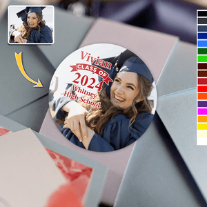 GeckoCustom Custom Photo Class Of 2024 Congrats Graduation Roll Sticker TA29 890290