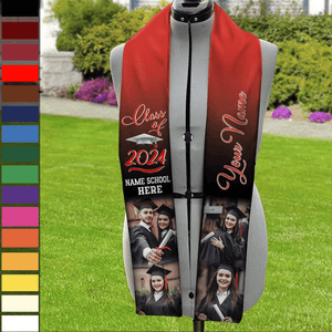 GeckoCustom Custom Photo Class of 2024 Stoles Sash Senior Gift TA29 888873 6x72 inch