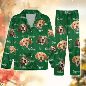 GeckoCustom Custom Photo Colorful Lovely Lettering For Dog Lovers Pajamas N304 889914