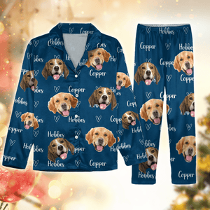 GeckoCustom Custom Photo Colorful Lovely Lettering For Dog Lovers Pajamas N304 889914