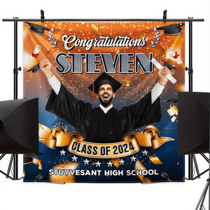 GeckoCustom Custom Photo Congrats Class Of 2024 Graduation Backdrop N369 890318