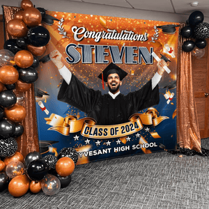 GeckoCustom Custom Photo Congrats Class Of 2024 Graduation Backdrop N369 890318