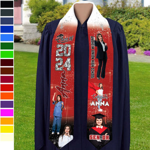 GeckoCustom Custom Photo Congrats Glitter Graduation Stoles N369 890479 6x72 inch