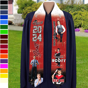 GeckoCustom Custom Photo Congrats Glitter Graduation Stoles N369 890479 6x72 inch