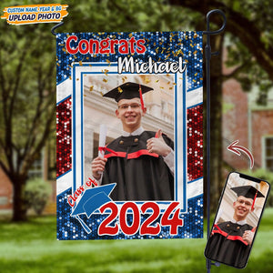 GeckoCustom Custom Photo Congrats Graduation Garden Flag N304 889054