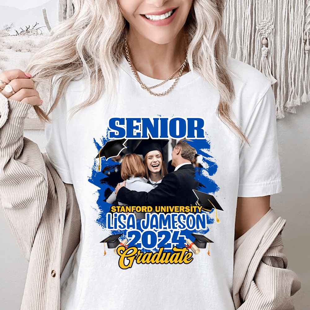 GeckoCustom Custom Photo Congrats Senior Graduation Bright Shirt TA29 890106