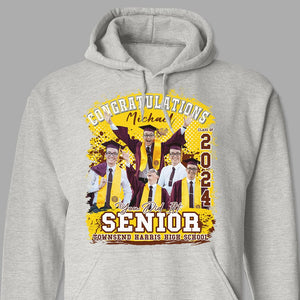 GeckoCustom Custom Photo Congratualtions Senior Graduation Shirt N304 889841 Pullover Hoodie / Sport Grey Colour / S