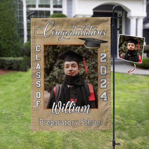 GeckoCustom Custom Photo Congratulations Class Of 2023, Graduation Garden Flag NHS87 HN590