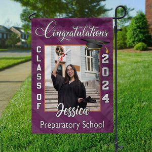 GeckoCustom Custom Photo Congratulations Class Of 2023, Graduation Garden Flag NHS87 HN590