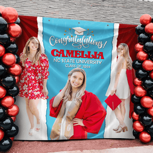 GeckoCustom Custom Photo Congratulations Graduation Backdrop N369 890461