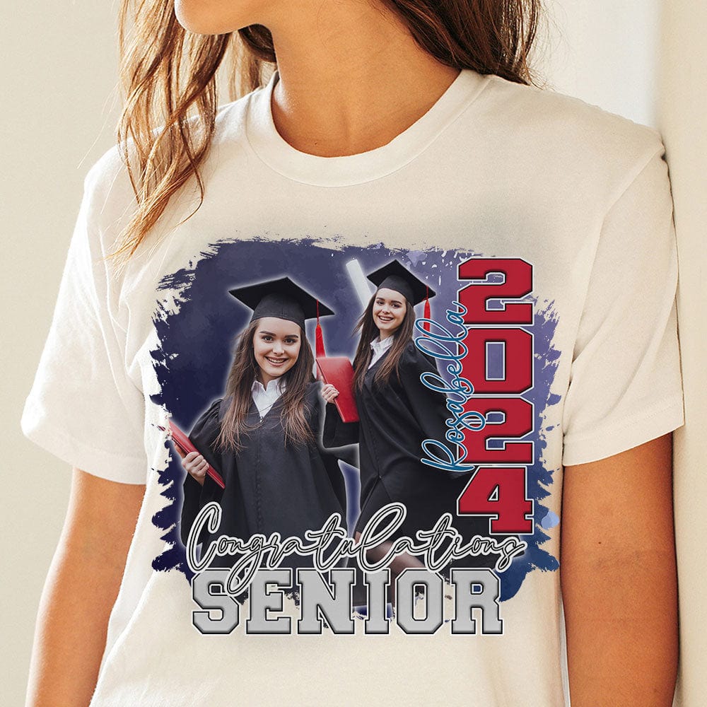 GeckoCustom Custom Photo Congratulations Senior 2024 Graduation Bright Shirt T368 890122