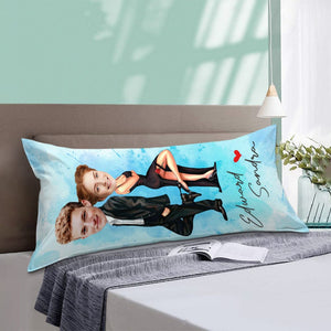 GeckoCustom Custom Photo Couple Cartoon Rectangle Pillow Case N304 890174