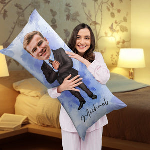 GeckoCustom Custom Photo Couple Cartoon Rectangle Pillow Case N304 890174