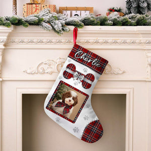 GeckoCustom Custom Photo Cute Dog Christmas Stocking HA75 891524