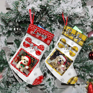 GeckoCustom Custom Photo Cute Dog Christmas Stocking HA75 891524