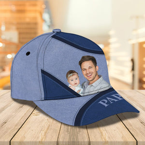 GeckoCustom Custom Photo Daddy Grandpa Father's Day Classic Cap DM01 890875 Polyester